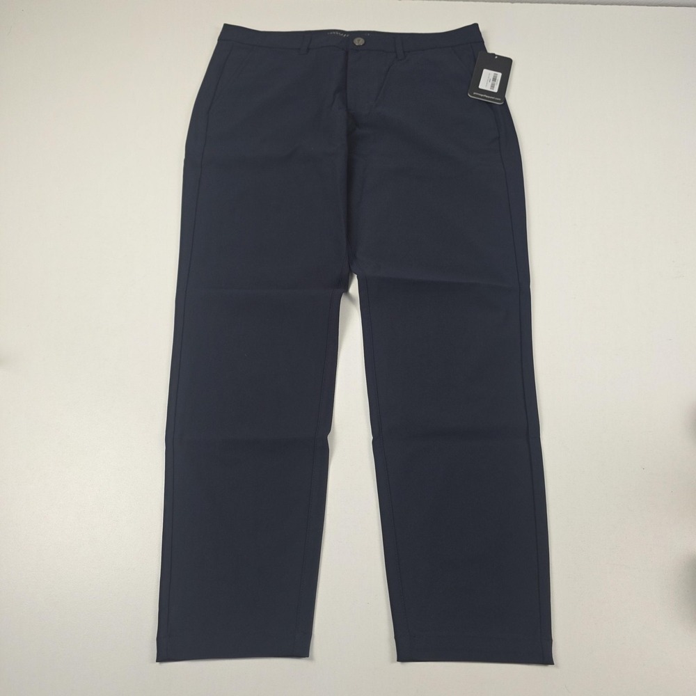 Primo Pants Mens 34x30 Navy Golf Khakis Slim Tapered Performance Pockets Stretch